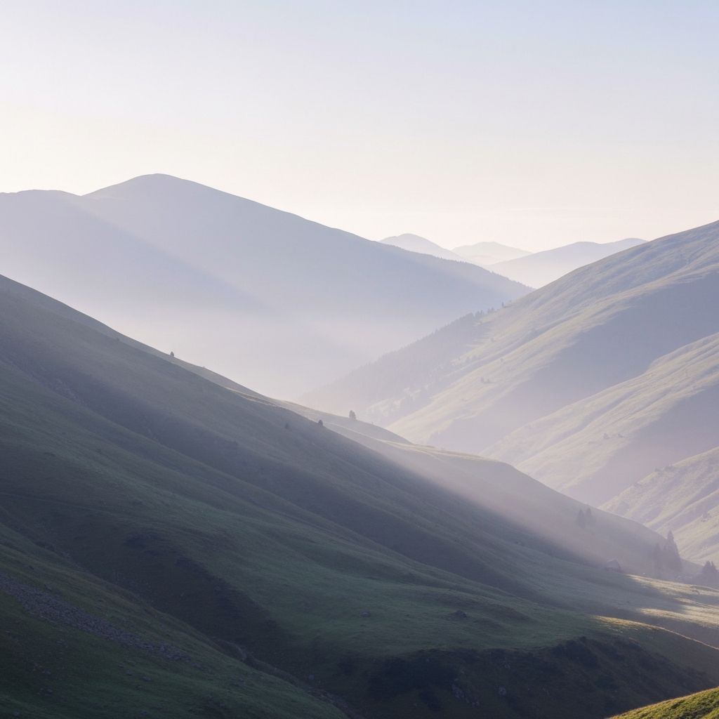 Serene mountain landscape suggesting rest
